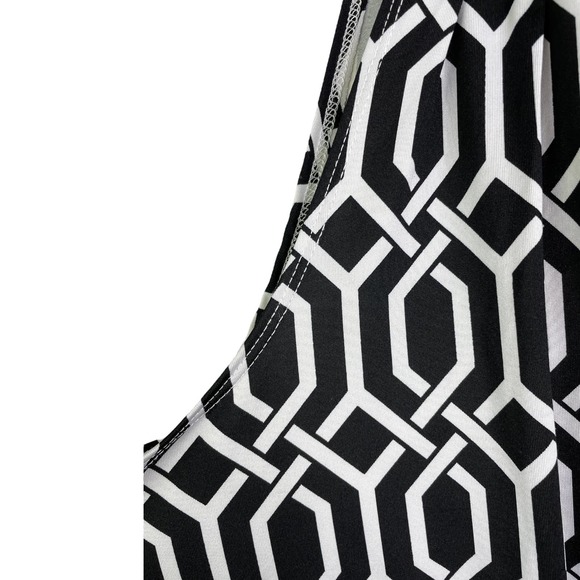 Mud Pie Natalie Women's Shift Halter Dress Black White Red Bow Geometric Sz M‎ - Picture 6 of 10
